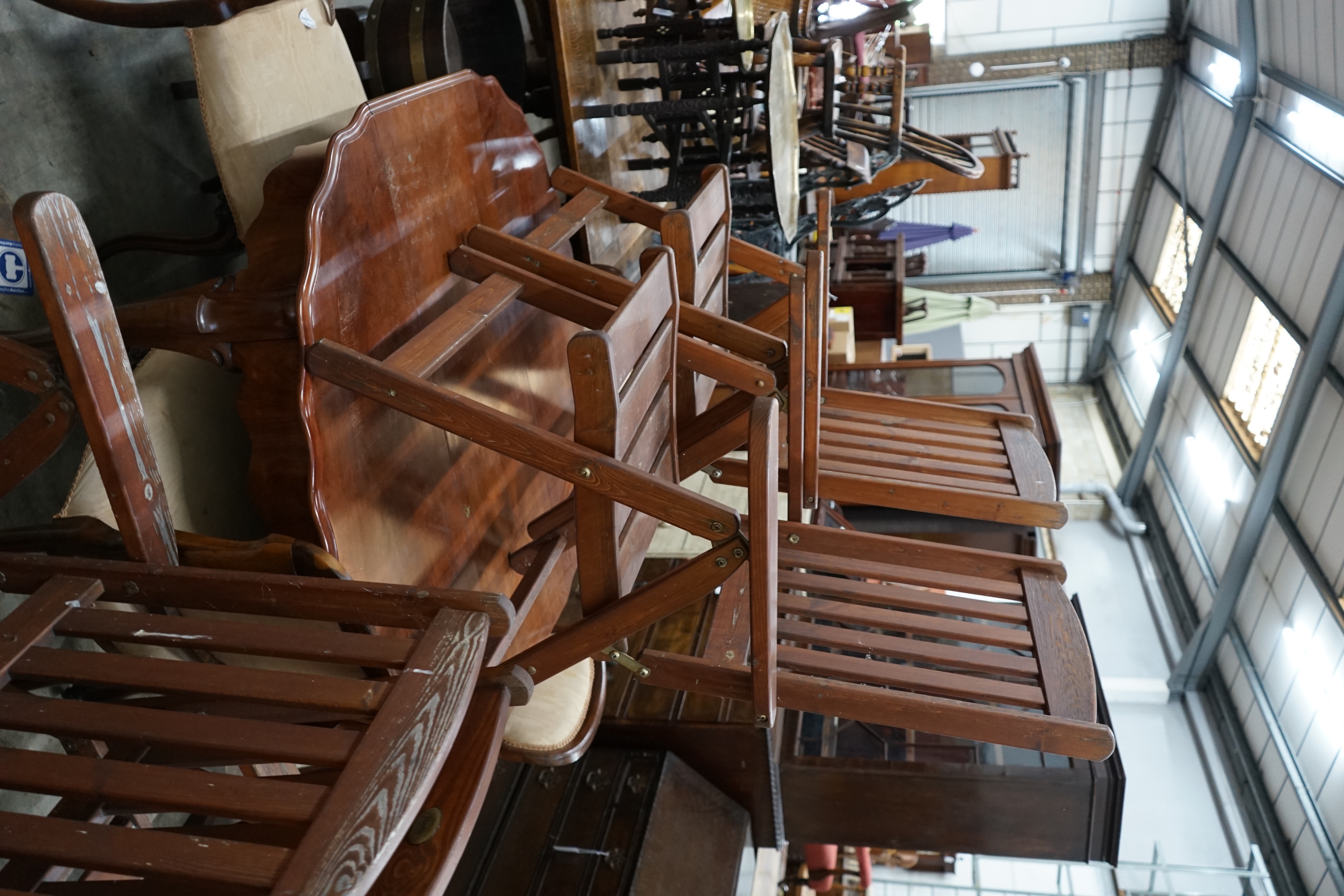 A set of eight Swedish 'Harbo' folding garden chairs